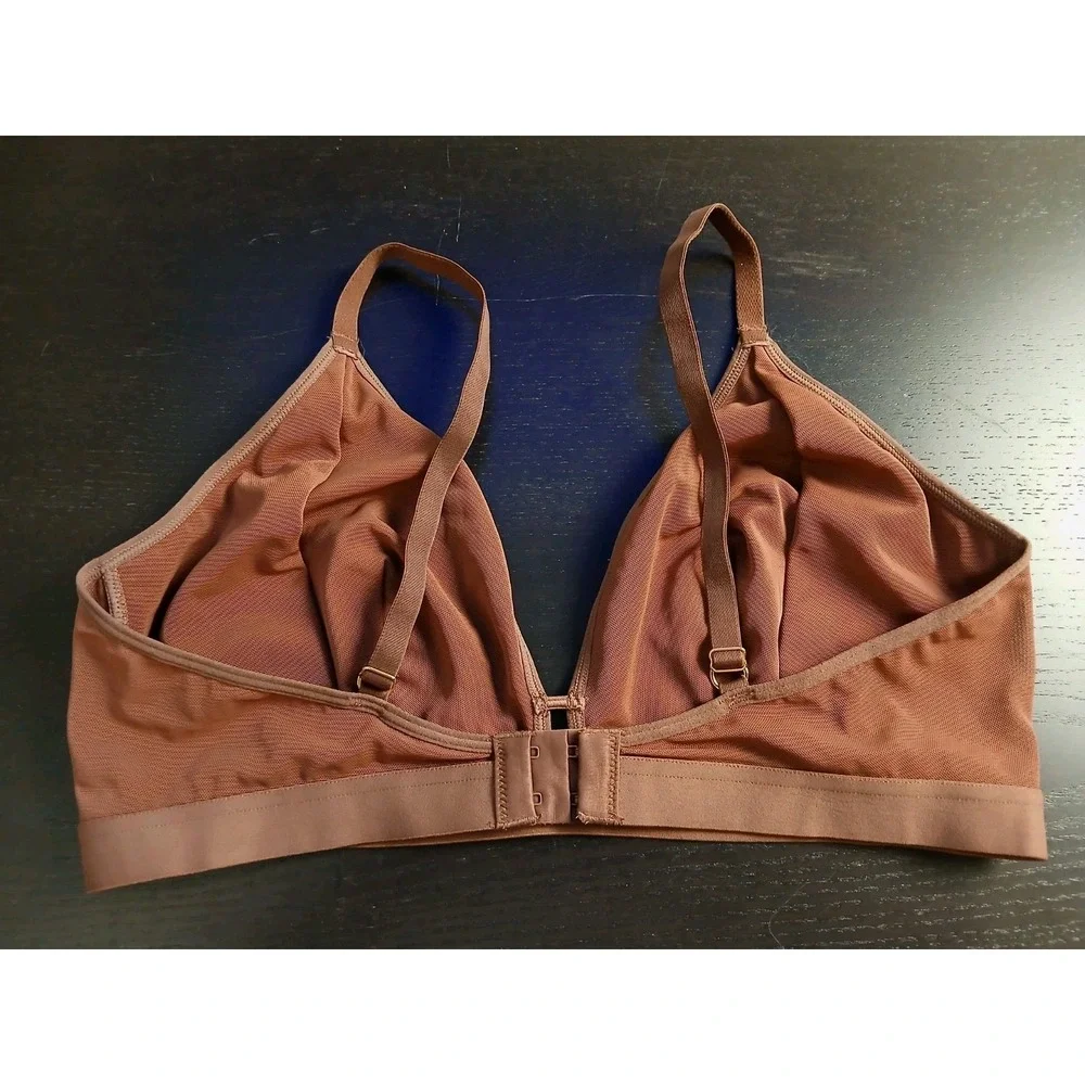 All You Lively Women's‎ 3 Mesh Trim Wireles Bralette Rust Color #529C